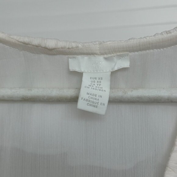 White XS H&M Boho Chiffon Crepe Maxi Dress - Picture 4 of 4